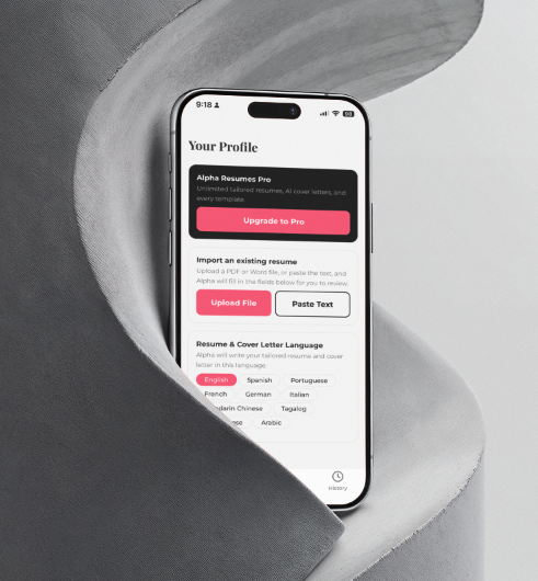 Alpha Resume by Wulf app screen