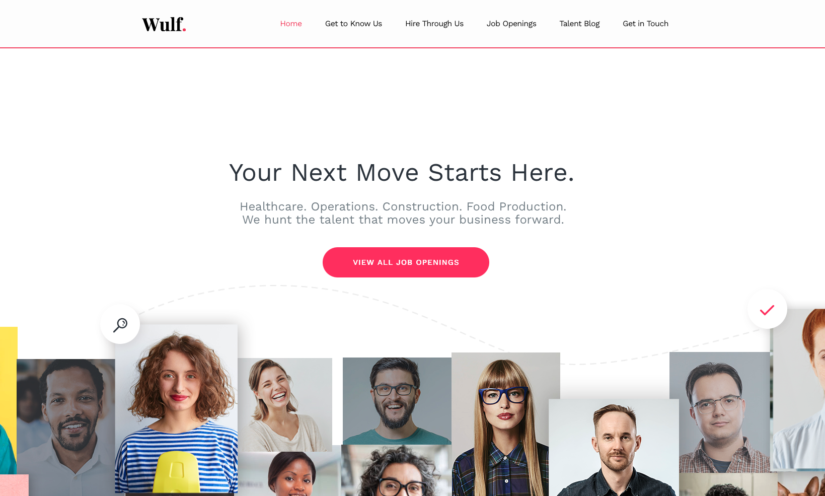 Wulf Talent finished website homepage